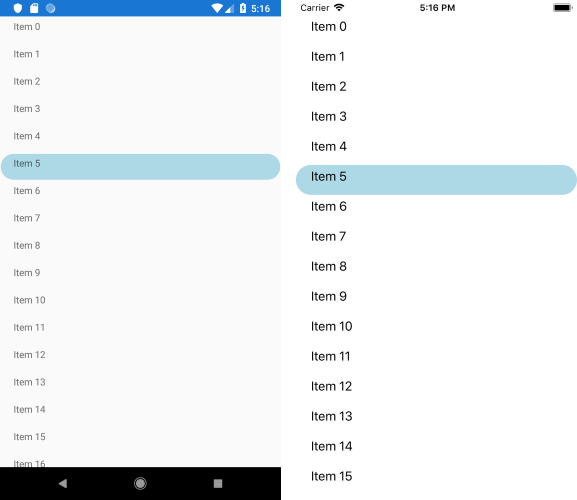 How to create rounded corner border when ListView Item is selected