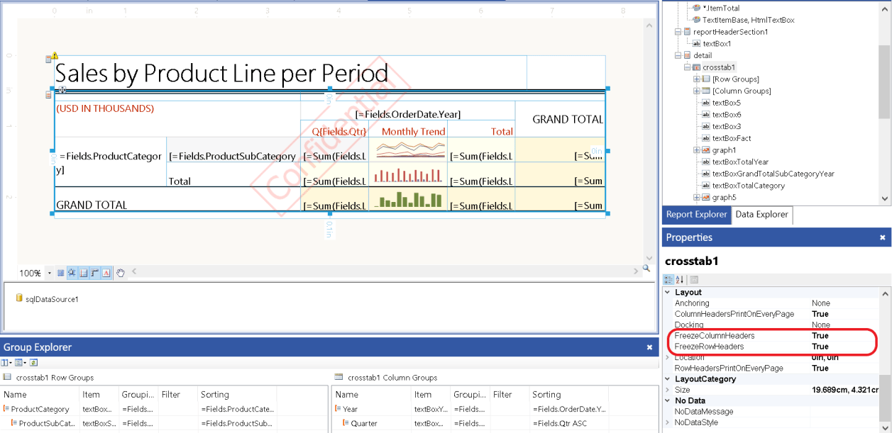 Table Header Freezing in Detail Telerik Reporting
