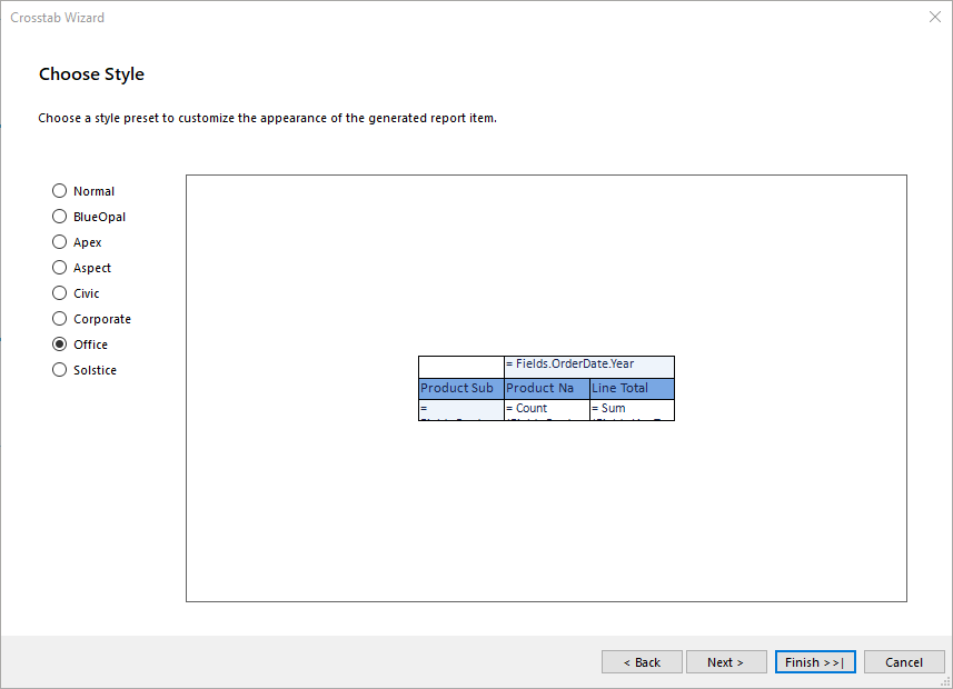 Getting Started with the Crosstab Report Item Telerik Reporting