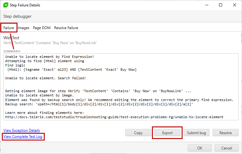 How to Troubleshoot My Failing Test? Progress Test Studio