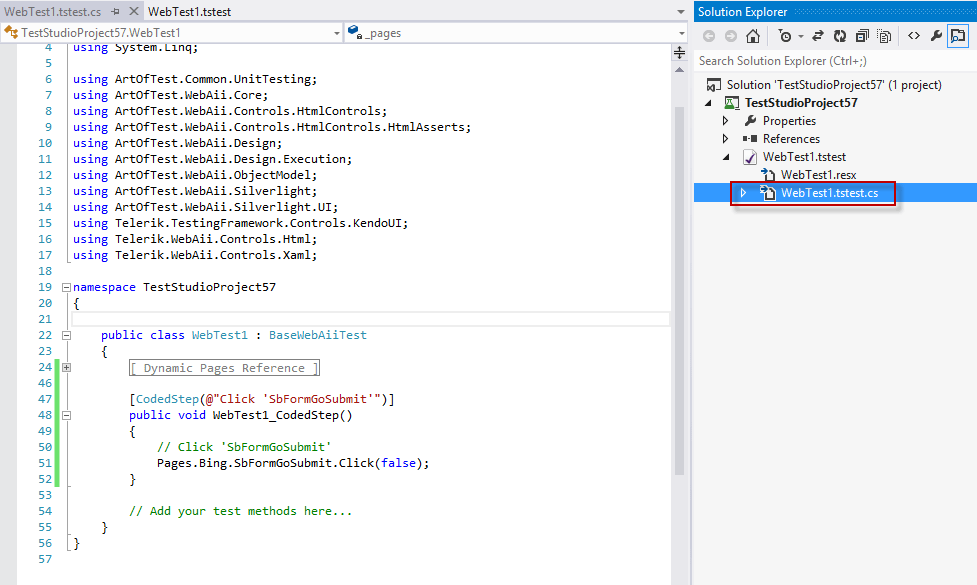 CodeBehind File Progress Test Studio
