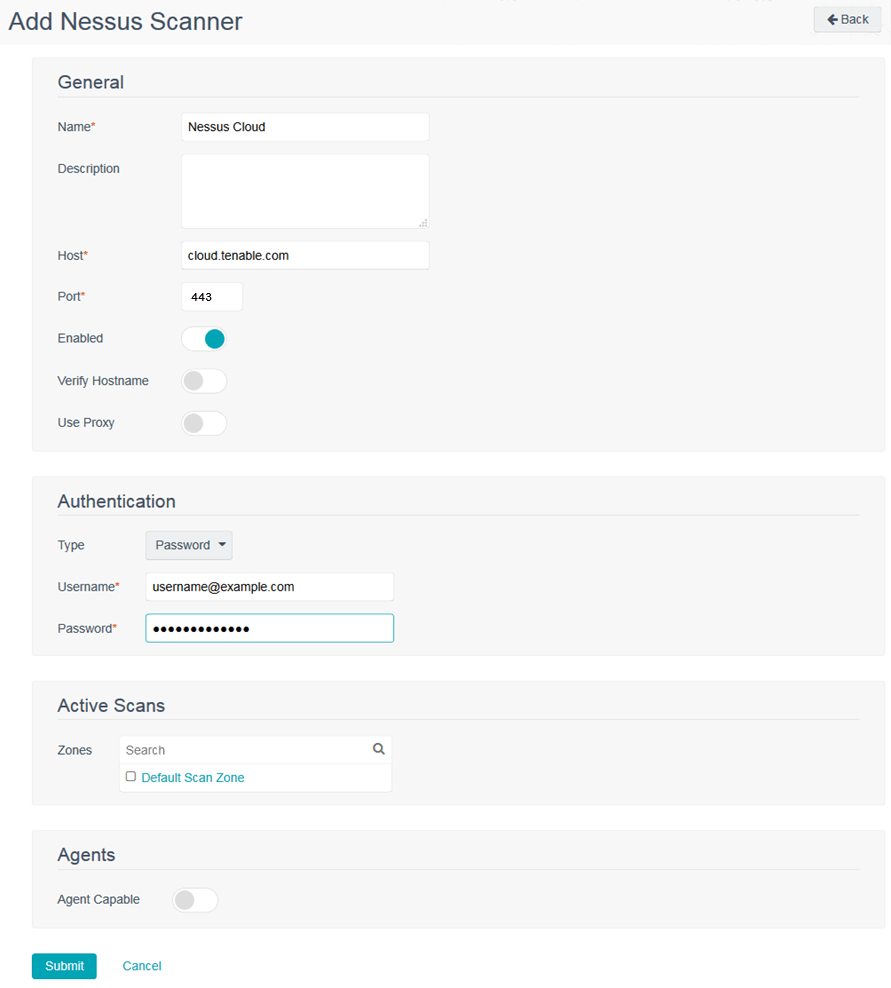 Add a Tenable Vulnerability Management Scanner (Tenable Security Center 6.3.x)