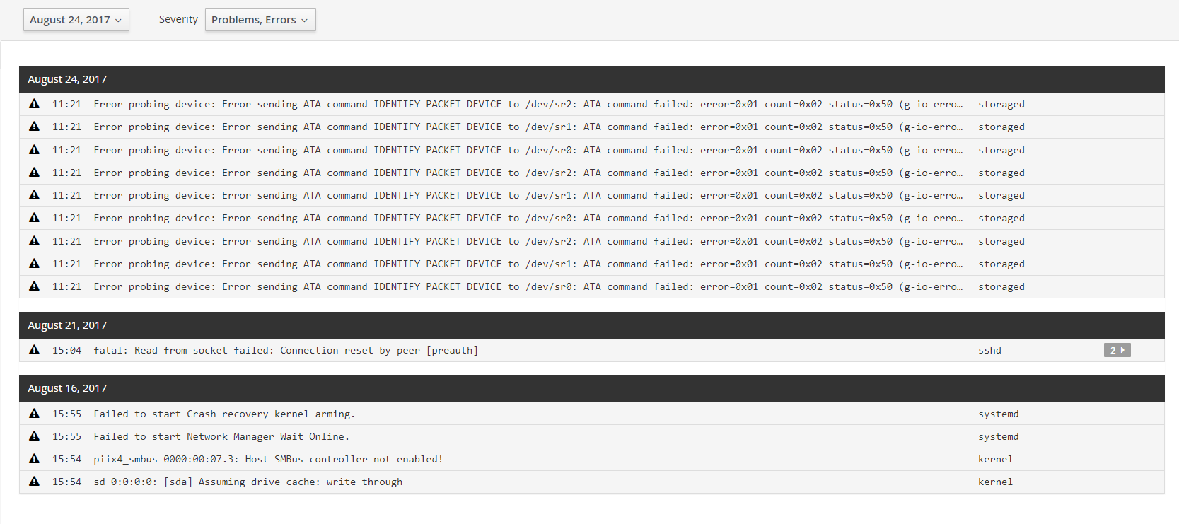 View the System Log (Tenable Core)