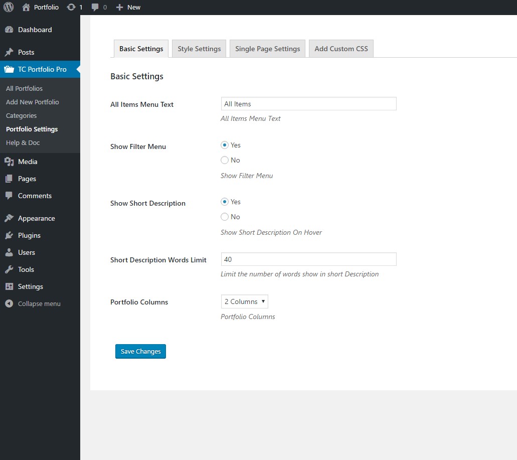 TC Portfolio Doc documentation