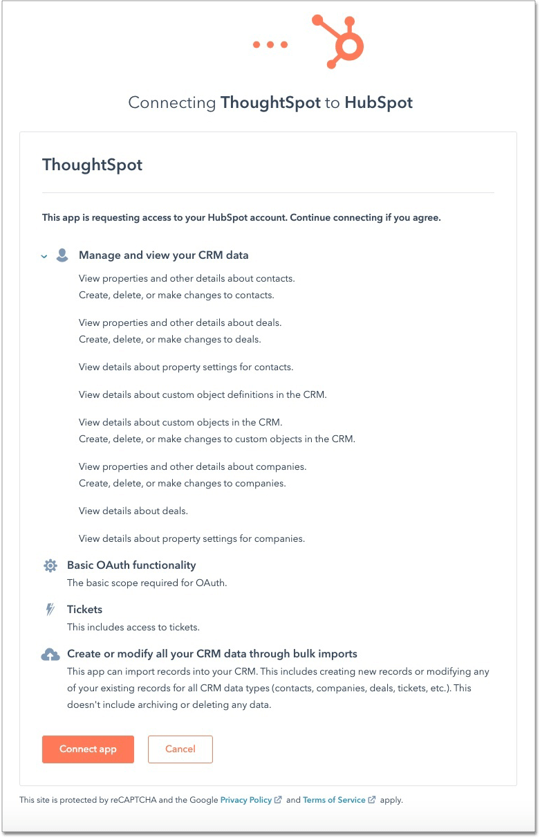 Sync data from ThoughtSpot to HubSpot ThoughtSpot Cloud