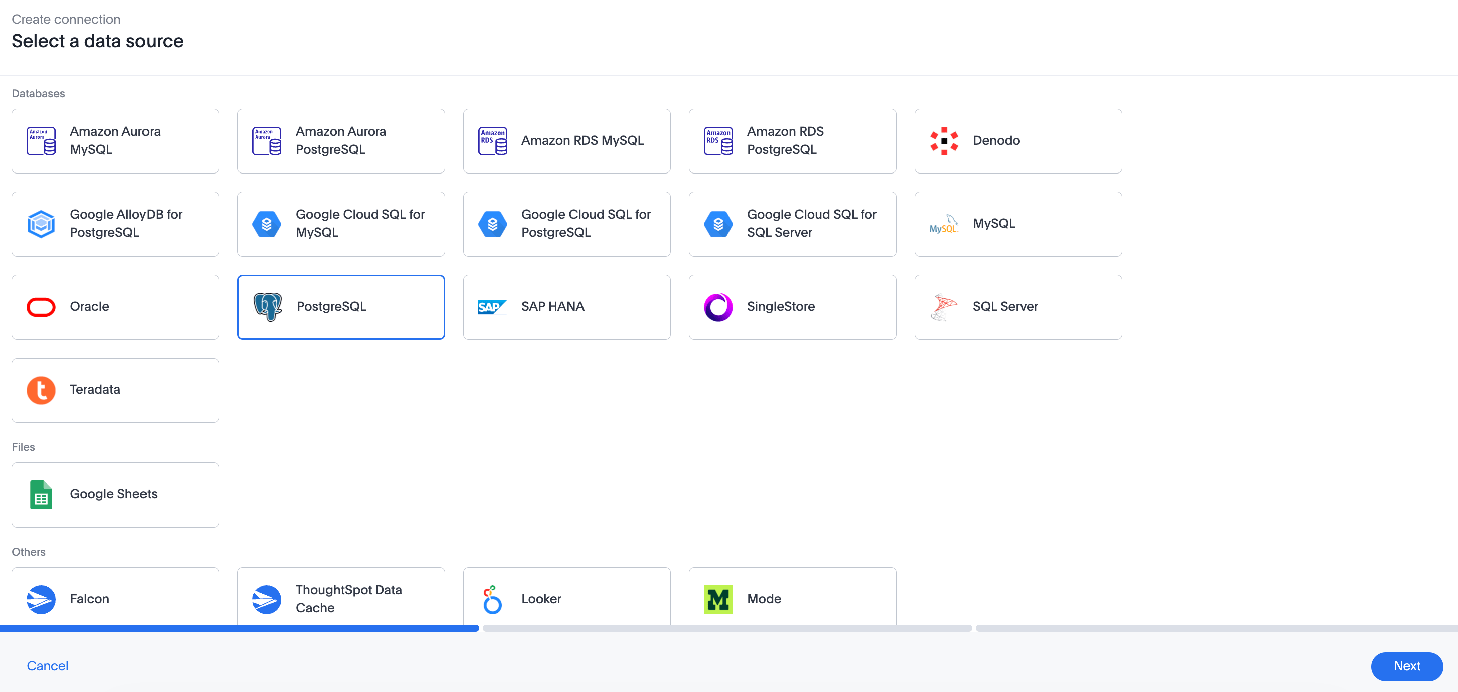 Add a PostgreSQL connection ThoughtSpot Cloud