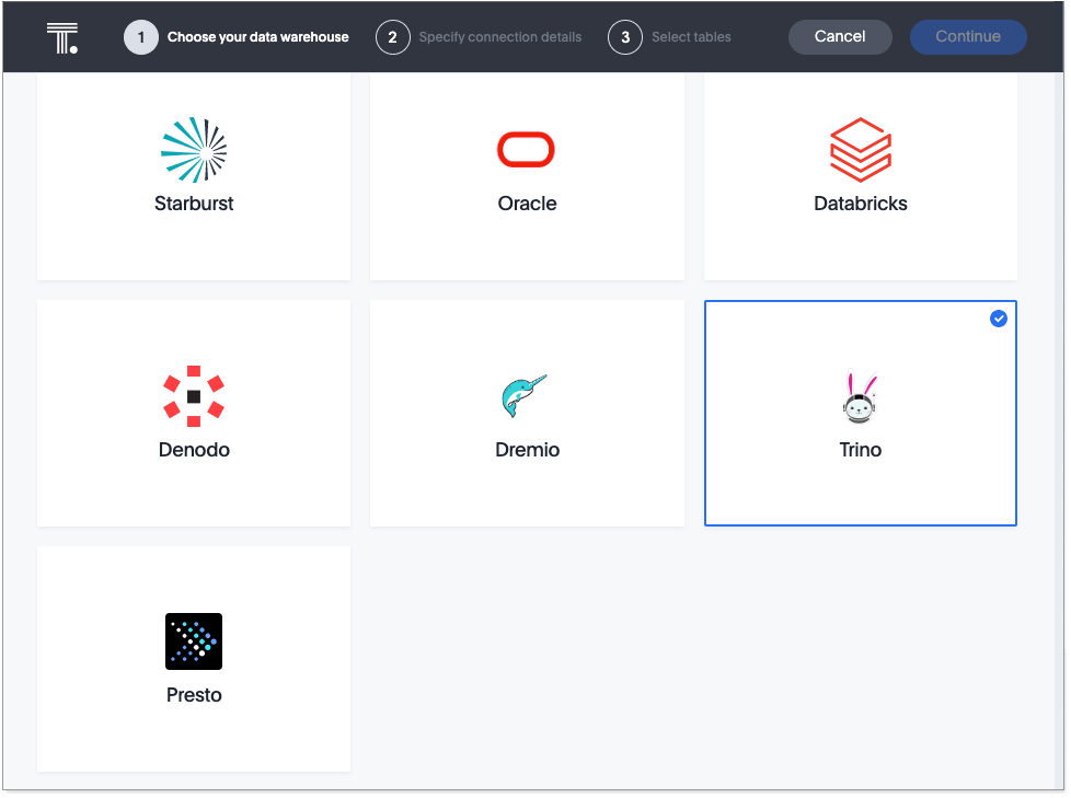 Add a Trino connection ThoughtSpot Software