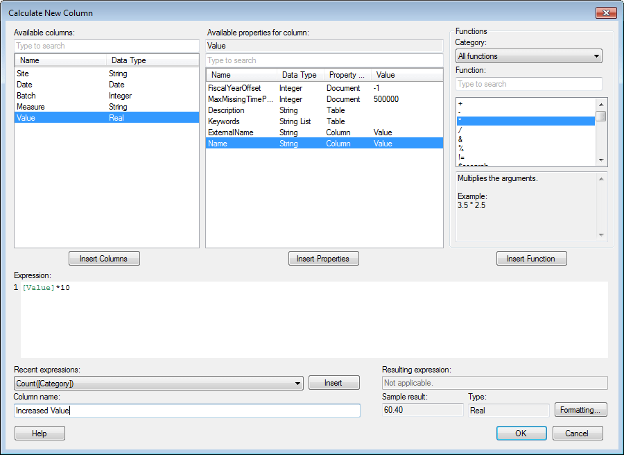 Details on Calculate New Column