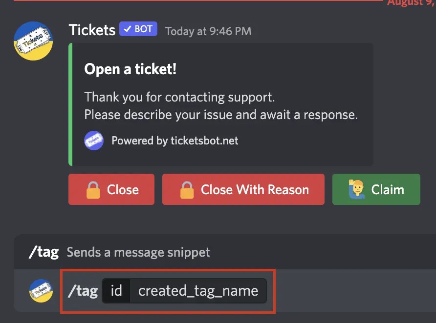 Tags Tickets