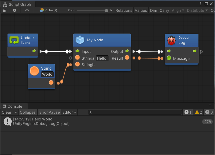 Creating a visual script graph unit Visual Scripting 1.5.2