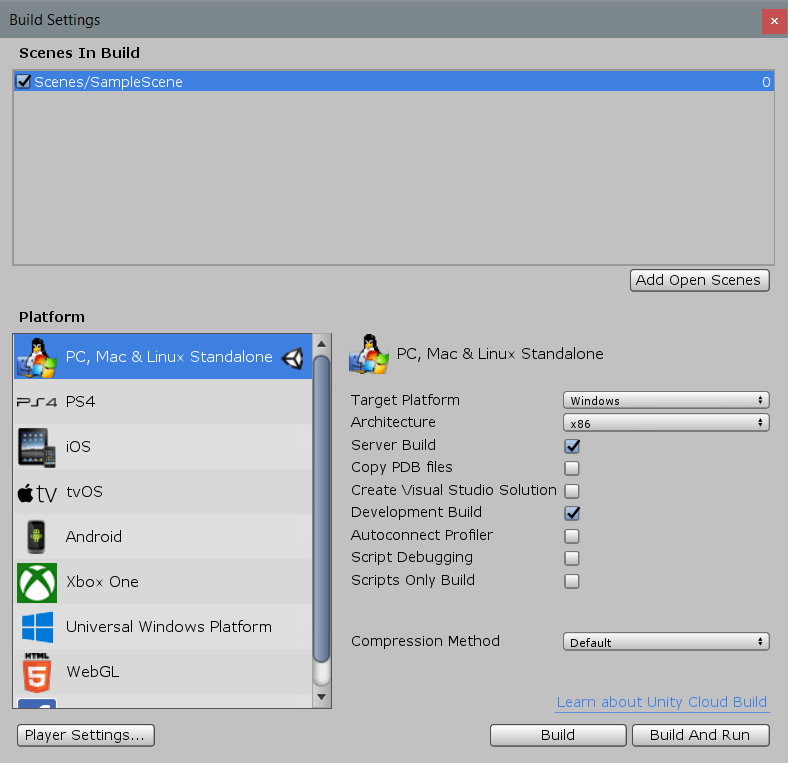 Unity Manual Platform dependent compilation