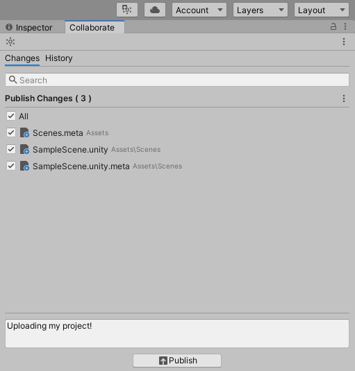 Unity Manual Setting up Unity Collaborate