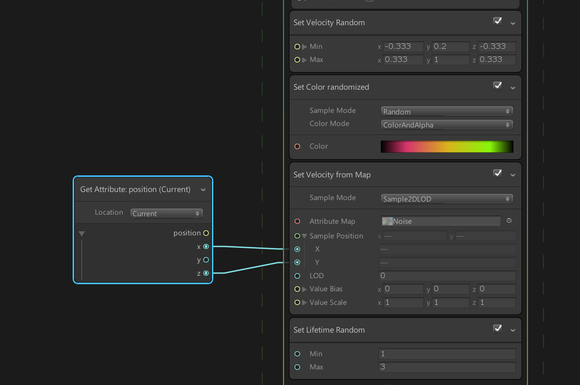These blocks and their configuration are detailed in the VFX Attribute