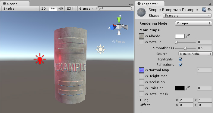 Normal map (Bump mapping) Unity Manual