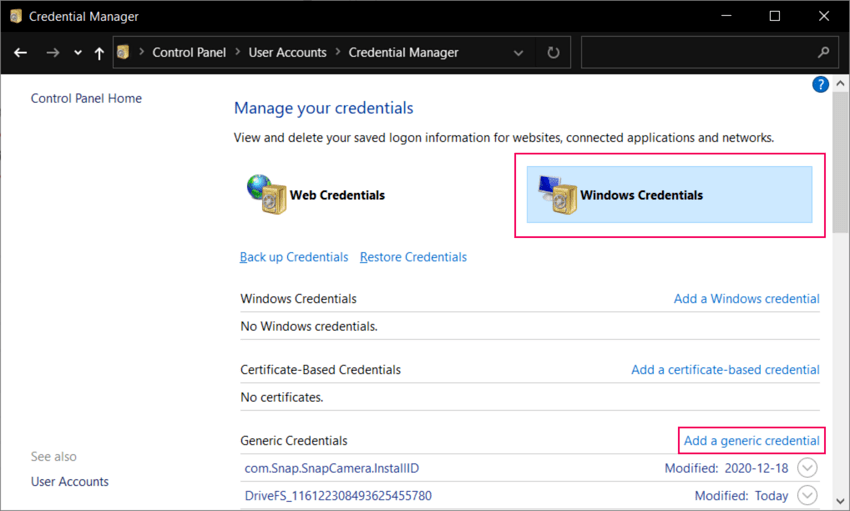 Store credentials for automatic proxy configuration Unity マニュアル