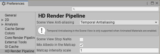 Update believable visuals in URP and HDRP Unity Manual