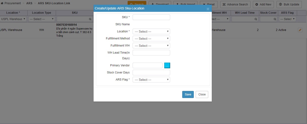 Vin eRetail ARS (procurement) Vinculum Product Guide