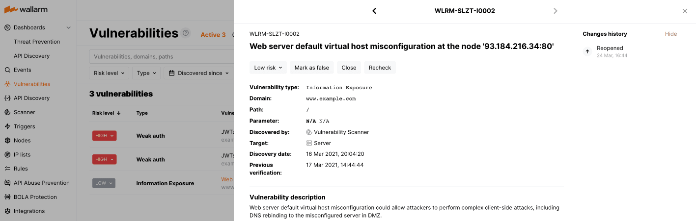 Analyzing Vulnerabilities Wallarm Documentation