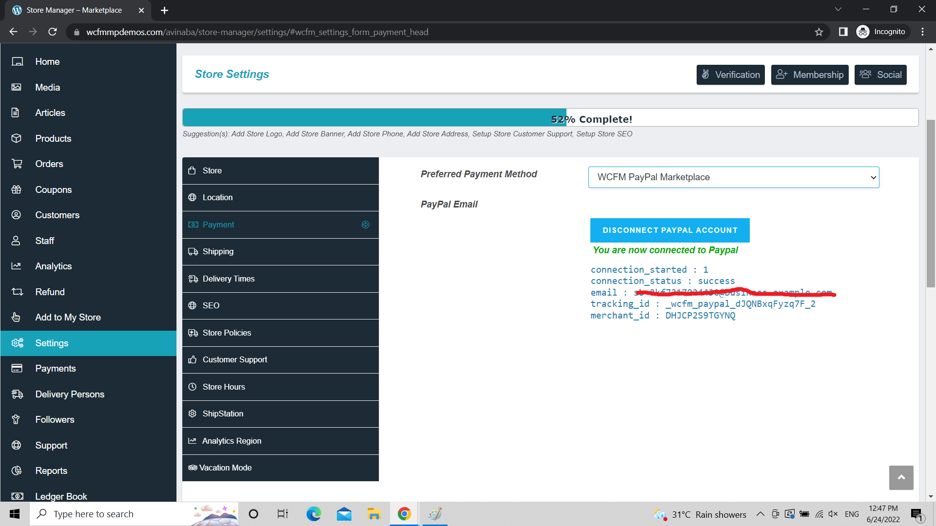 Paypal Marketplace WCFM Documentation