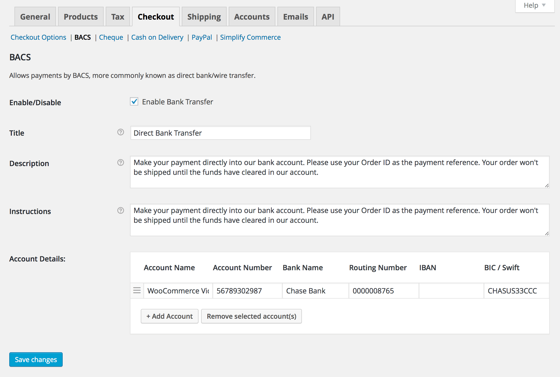 BACS (Bank Transfer) Docs