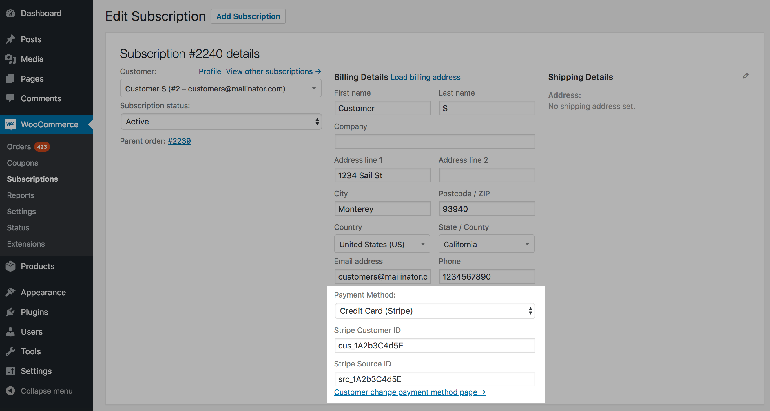 Manually Add or Edit a Subscription Docs