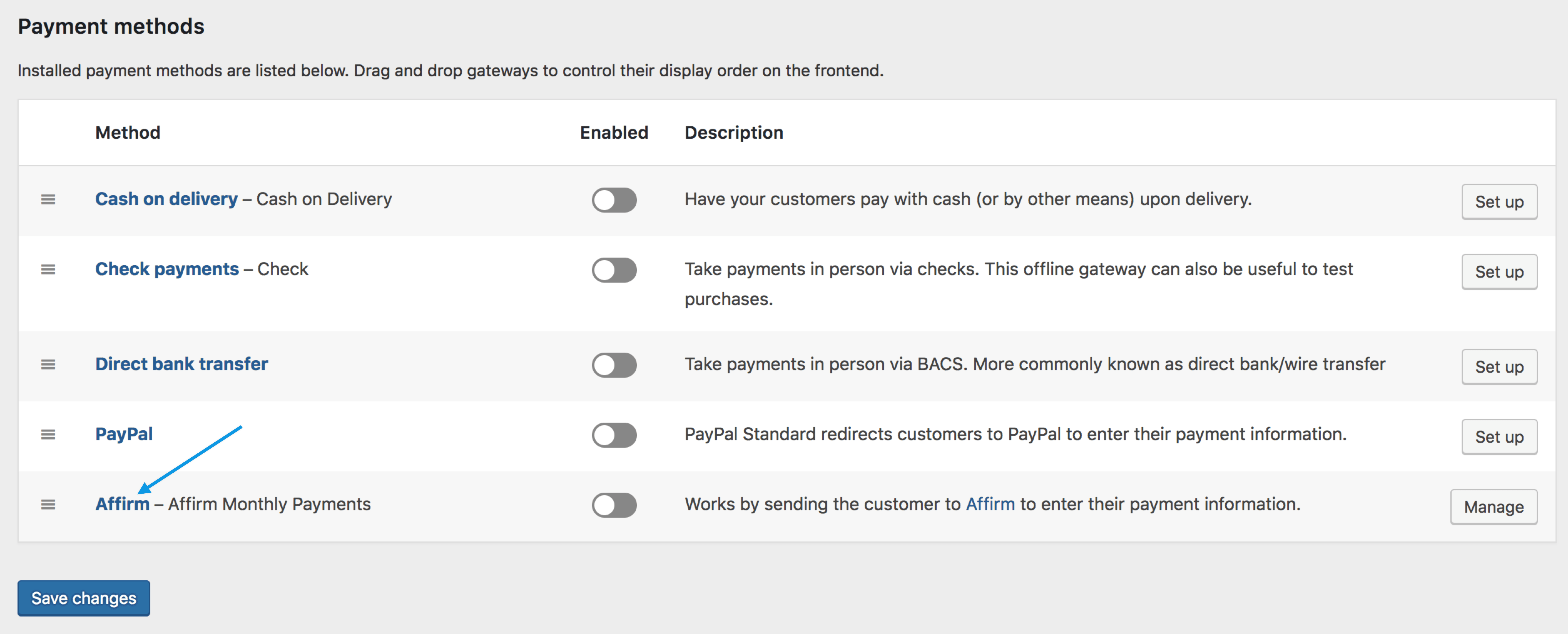 Affirm Payment Gateway Docs