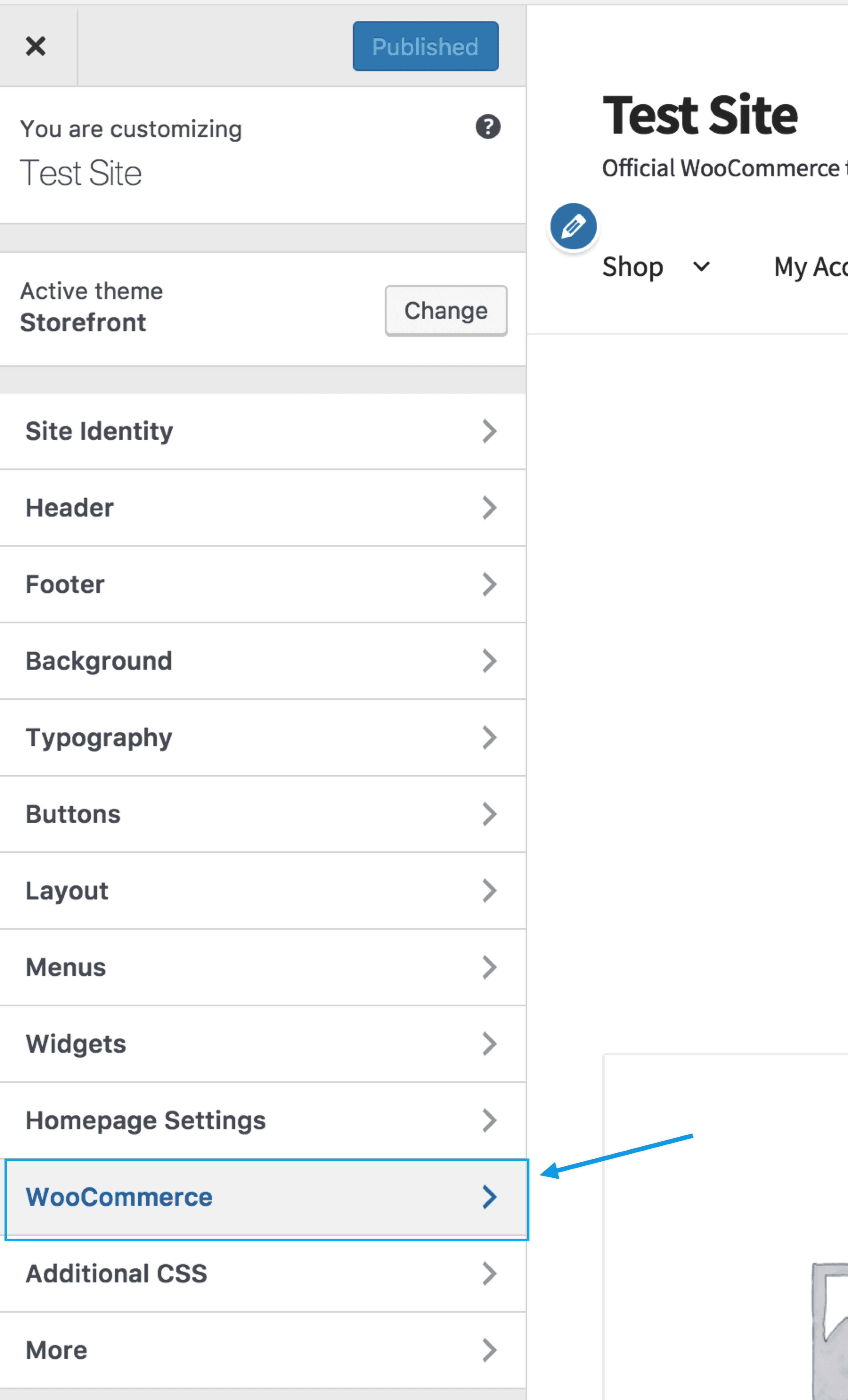 Customizer Manage Store Notice, Catalog View