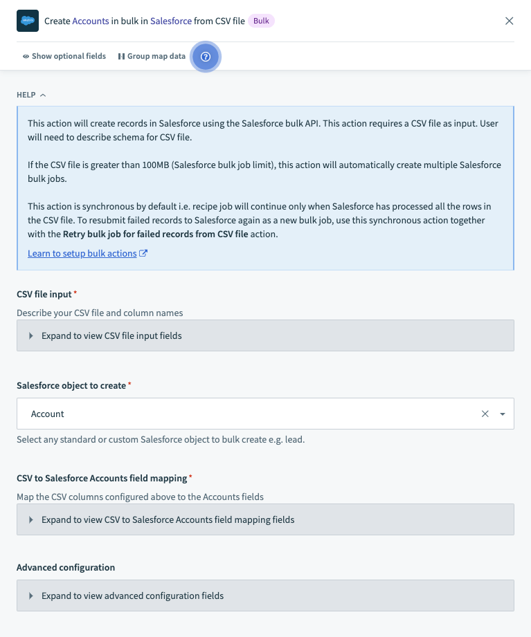 Salesforce Bulk Operations Workato Docs