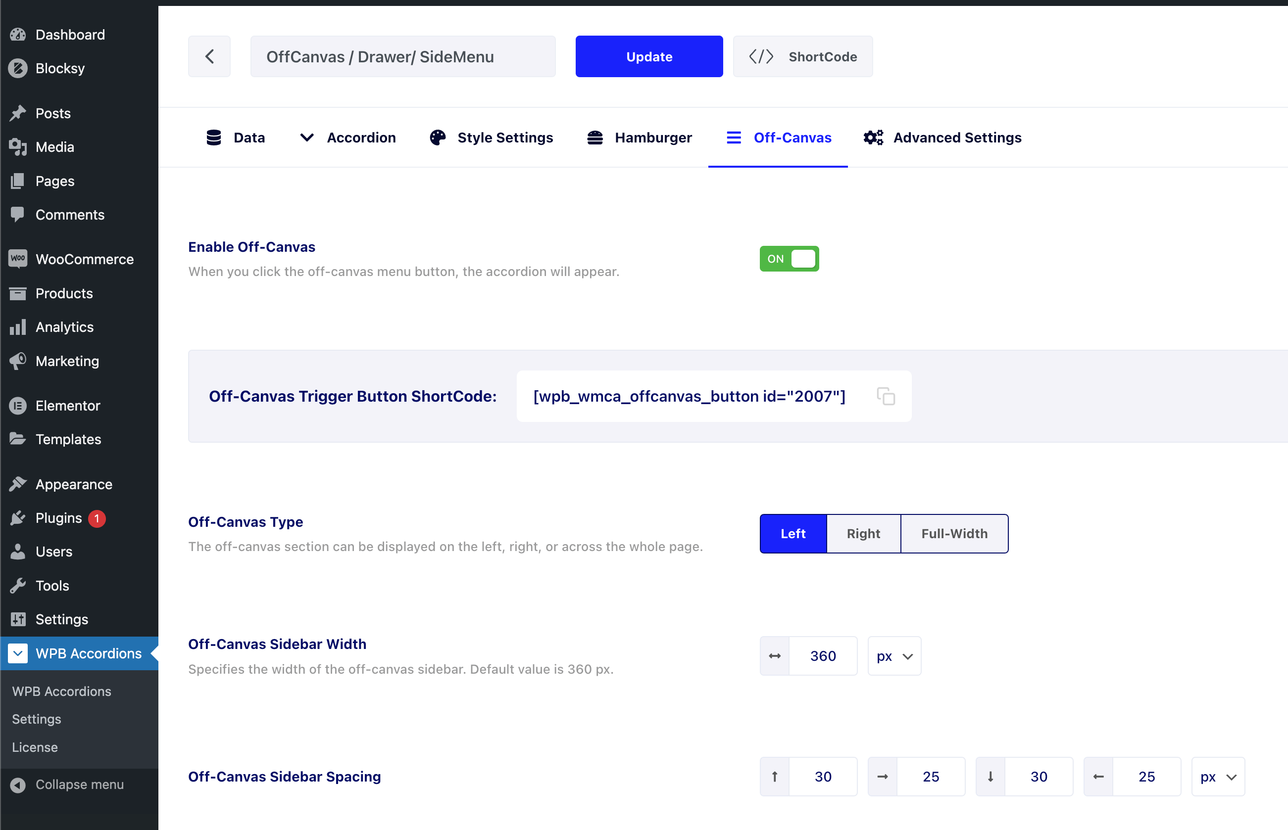 Adding an OffCanvas Sidebar Menu WpBean Documentation