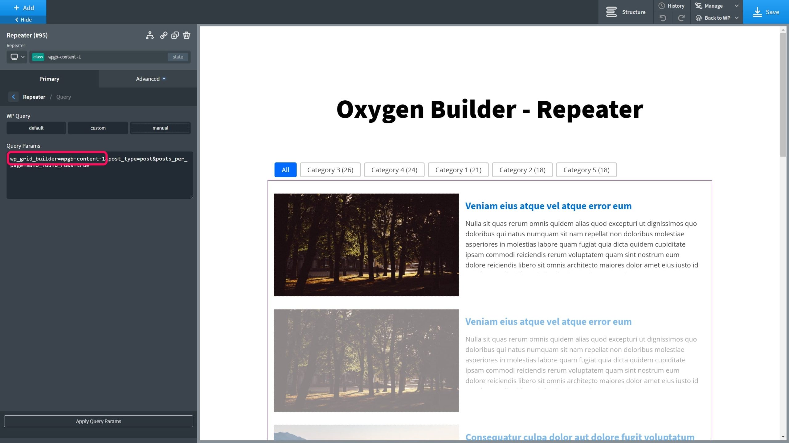 Filter Custom Queries Gridbuilder ᵂᴾ