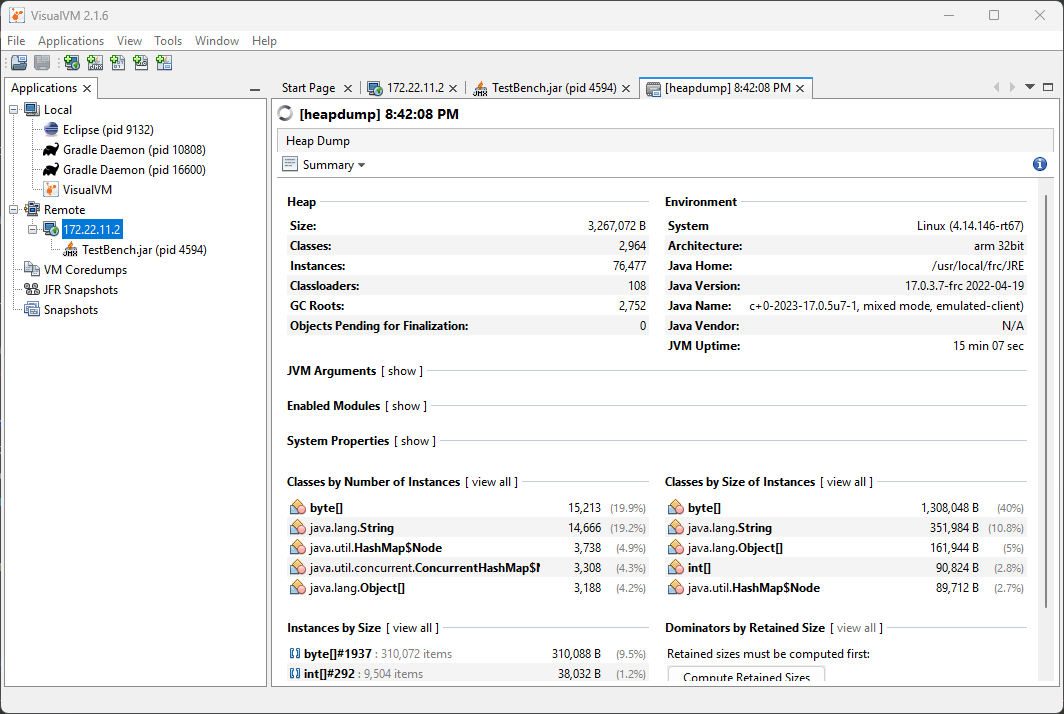 Profiling with VisualVM — FIRST Robotics Competition documentation