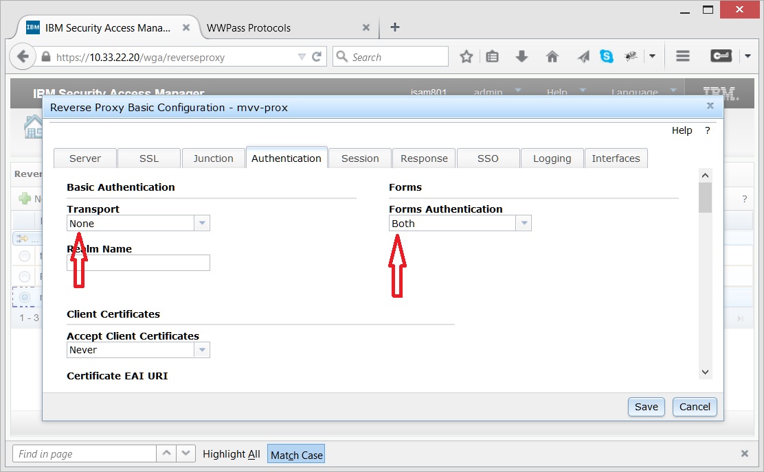 IBM Security Access Manager for  8.0 (wwISAM) WWPass