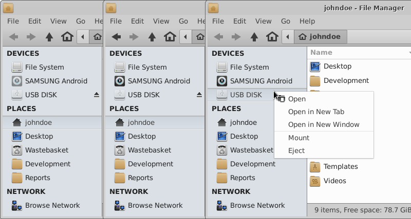 Xfce Thunar Using Removable Media Xfce Docs