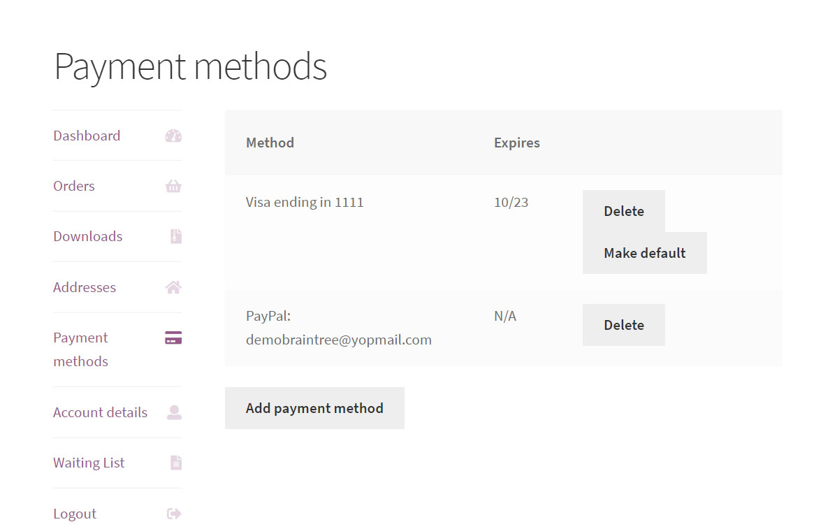 YITH PayPal Braintree Save Cards and PayPal account details YITH PayPal Braintree Save Cards and PayPal account details