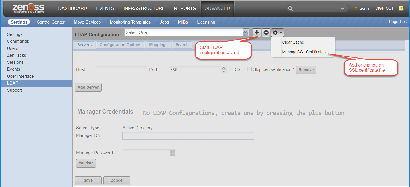Configuration requirements Zenoss Service Dynamics Documentation