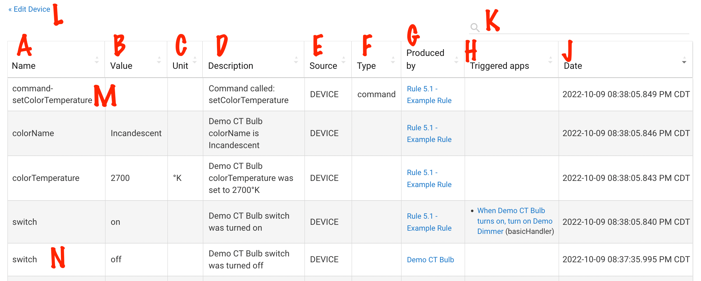 Device Events Hubitat Documentation