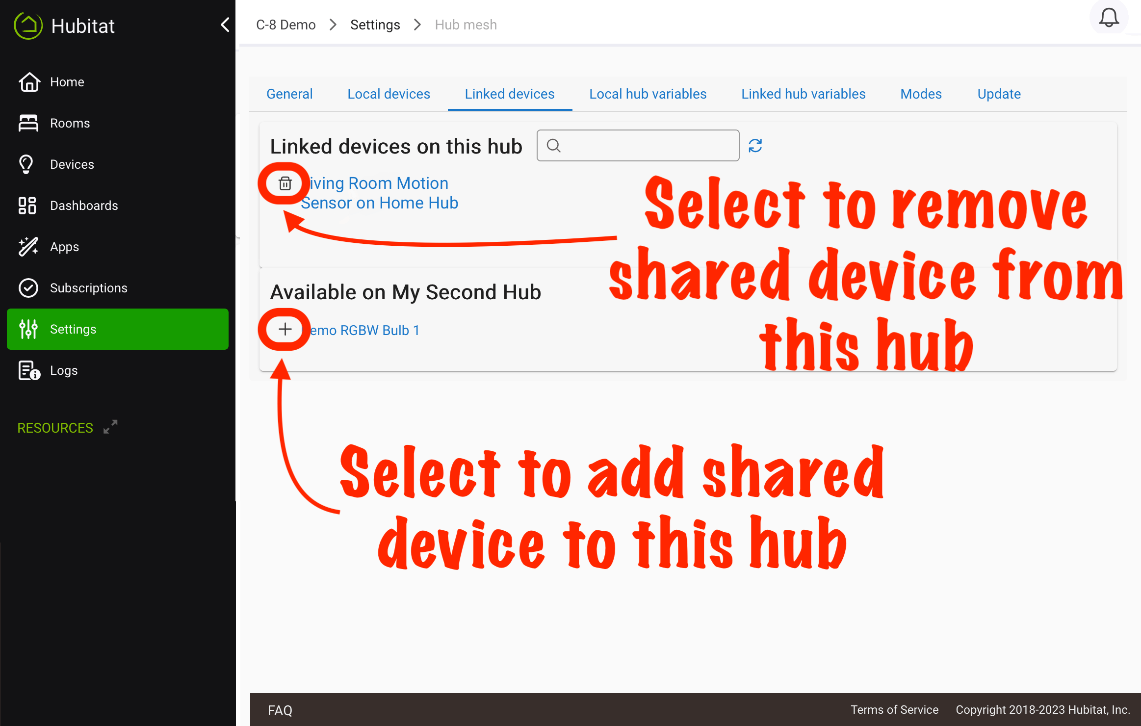 Hub Mesh Hubitat Documentation