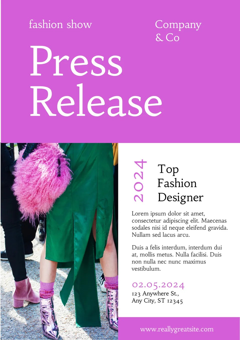 Free Fashion Show Press Release Template For Google Docs