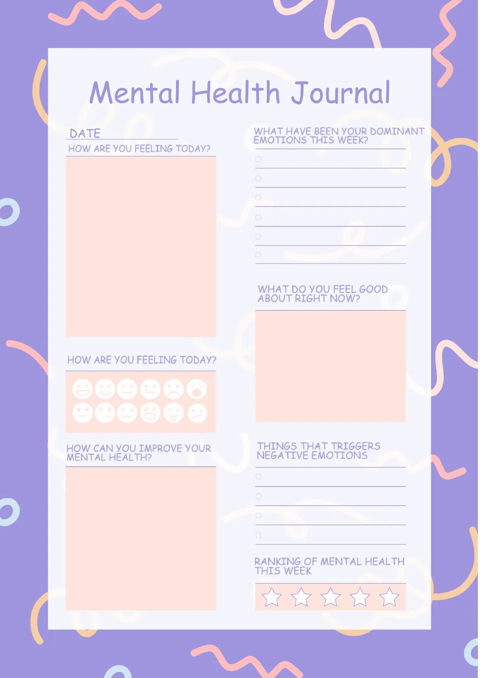 Free Mental Health Journal Template For Google Docs