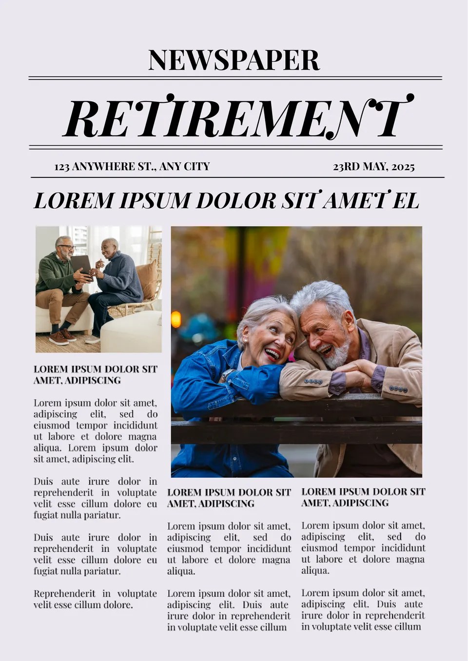Free Retirement Newspaper Template For Google Docs