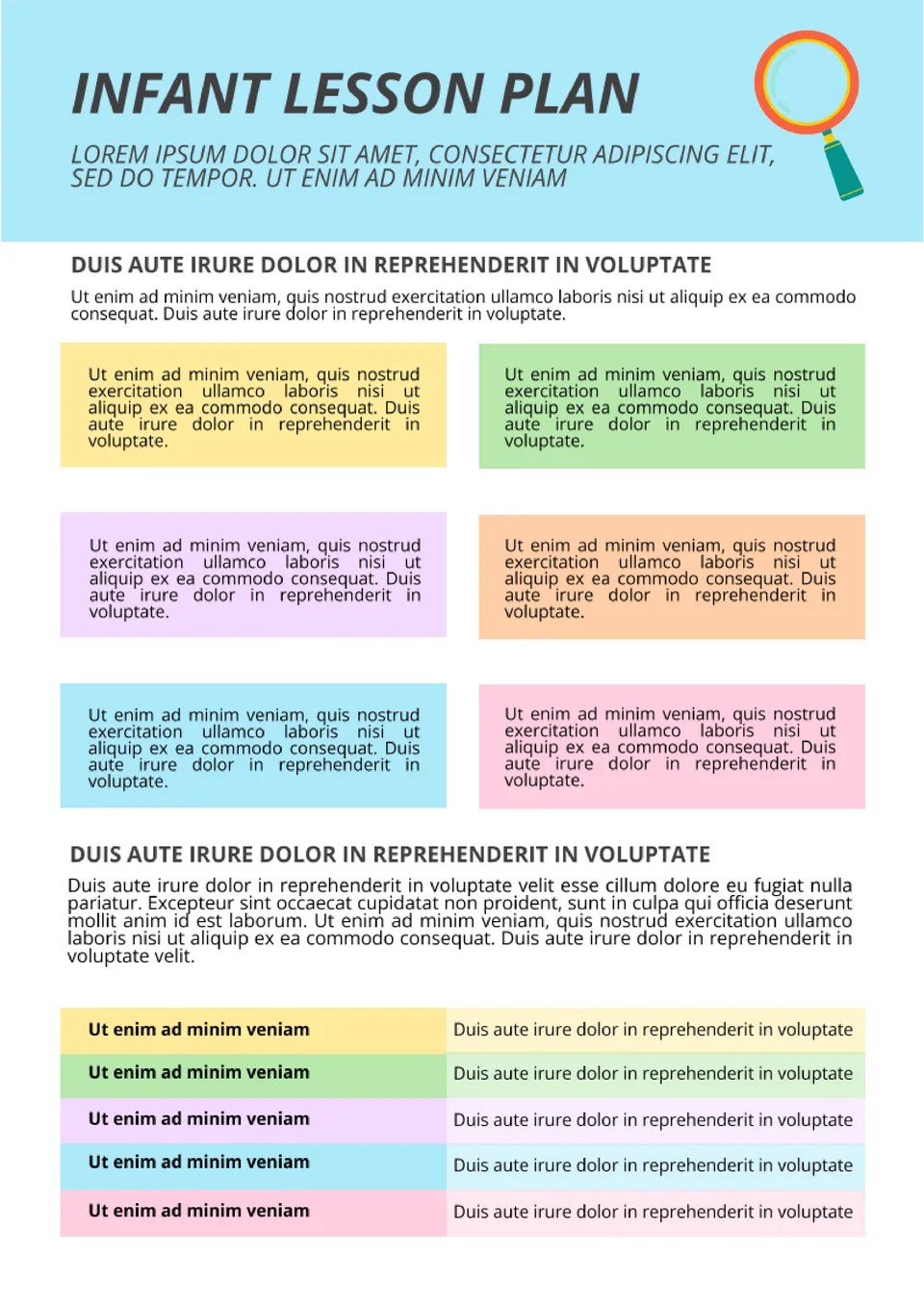 Free Infant Lesson Plan Template For Google Docs