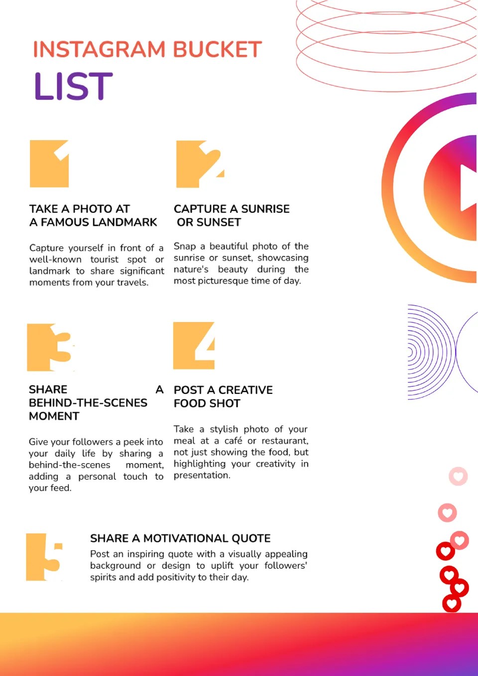 Free Instagram Bucket List Template For Google Docs