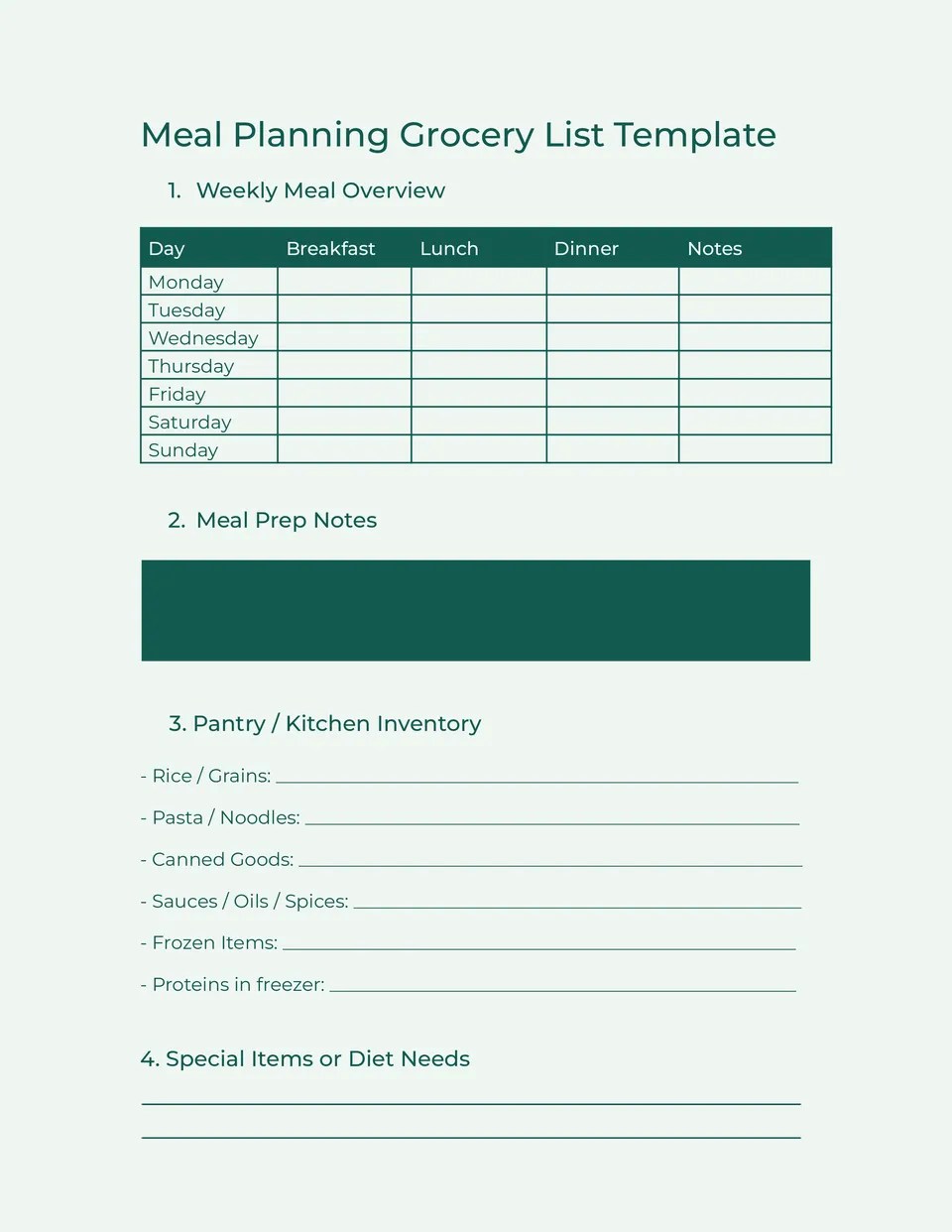 Free Monthly Grocery List Template For Google Docs Free Monthly Grocery List Template For Google Docs