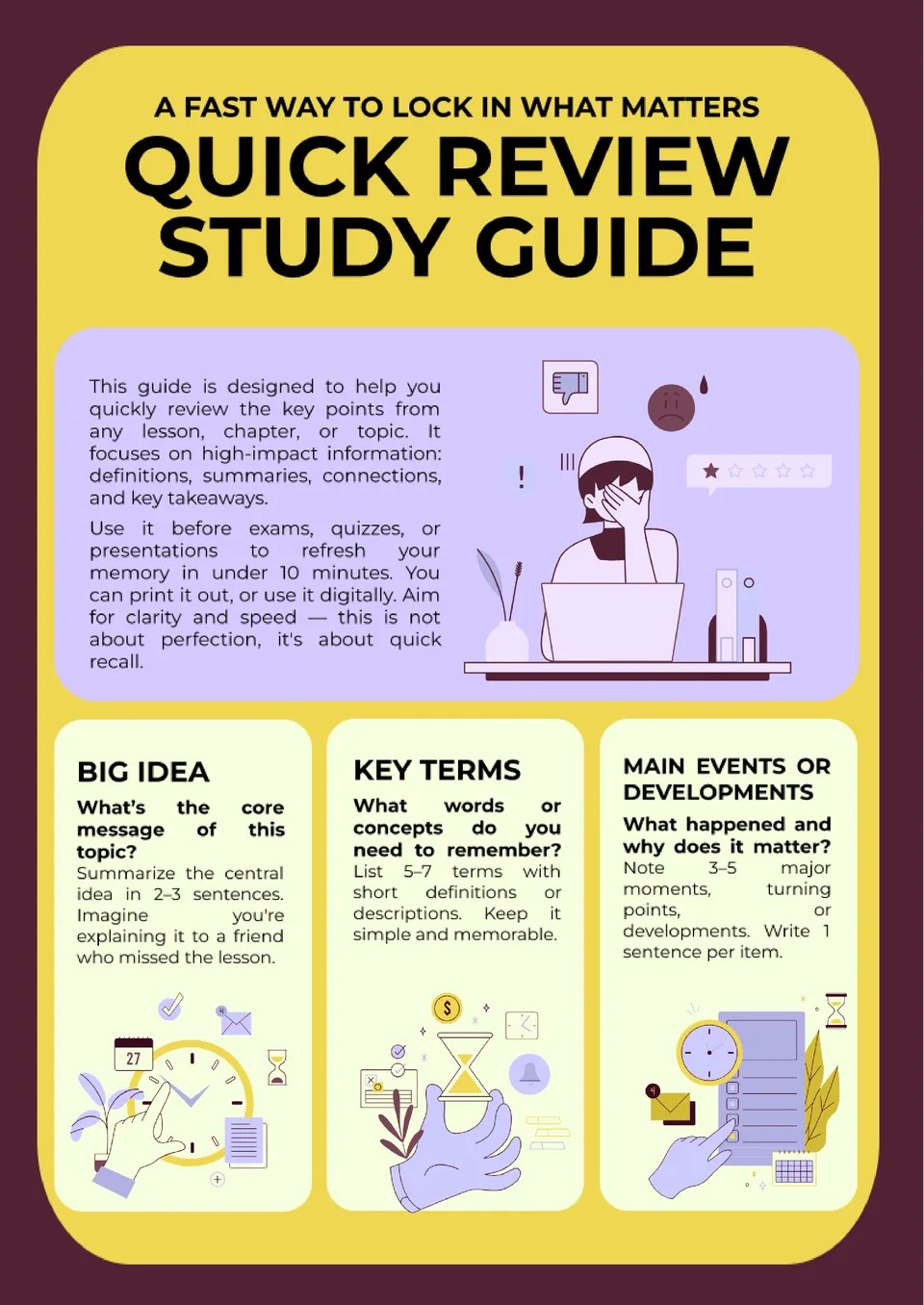 Free Chapter Summary Study Guide Template For Google Docs