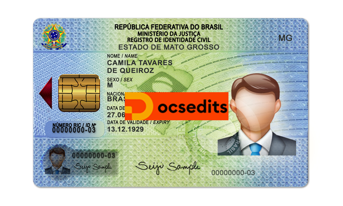 Brazil ID Card PSD Template USA Valuable driving license ID card and