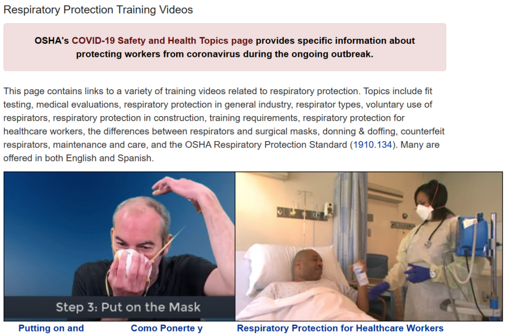 Respiratory Protection Training Videos Occupational Safety and