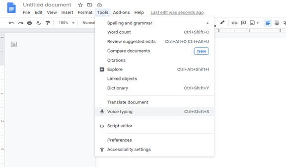 How to voice text on Google Docs Docs Tutorial