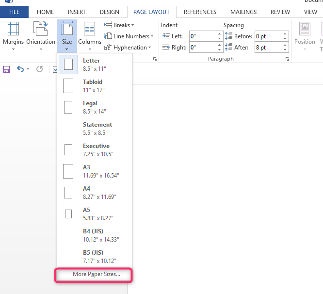 How to change paper size in Word 2019 Docs Tutorial
