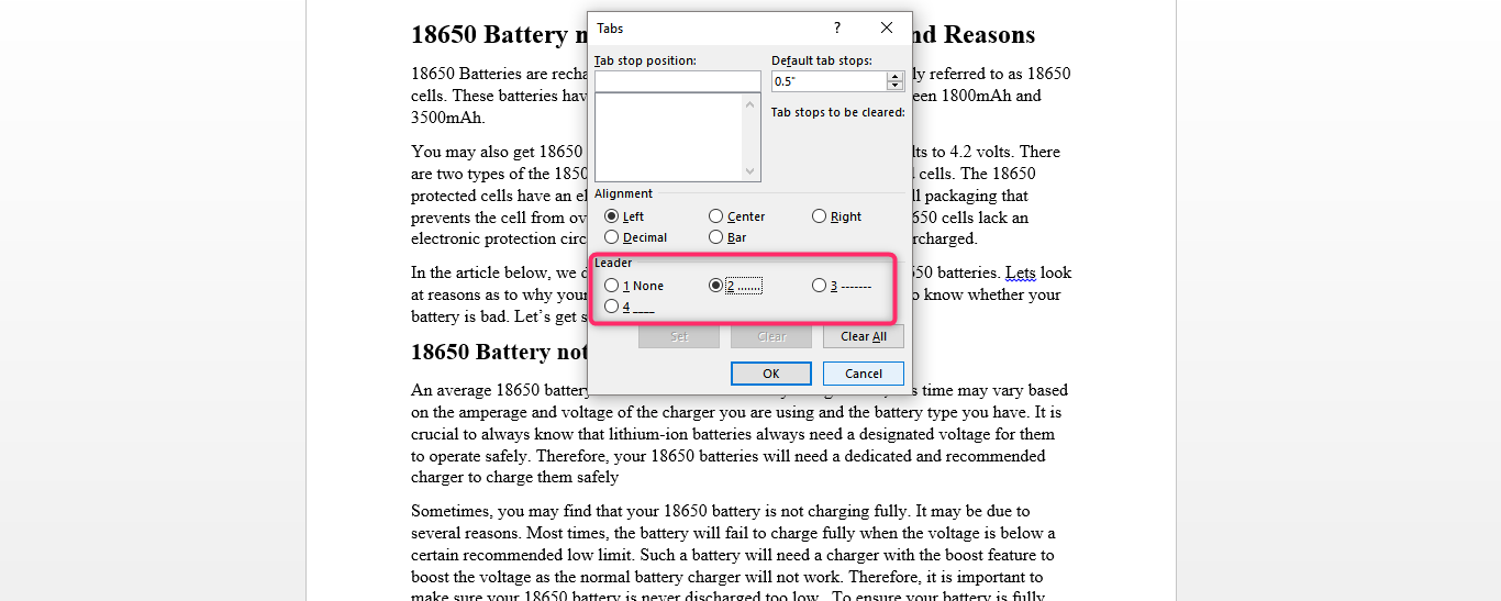 How to add dot leaders in Word Docs Tutorial