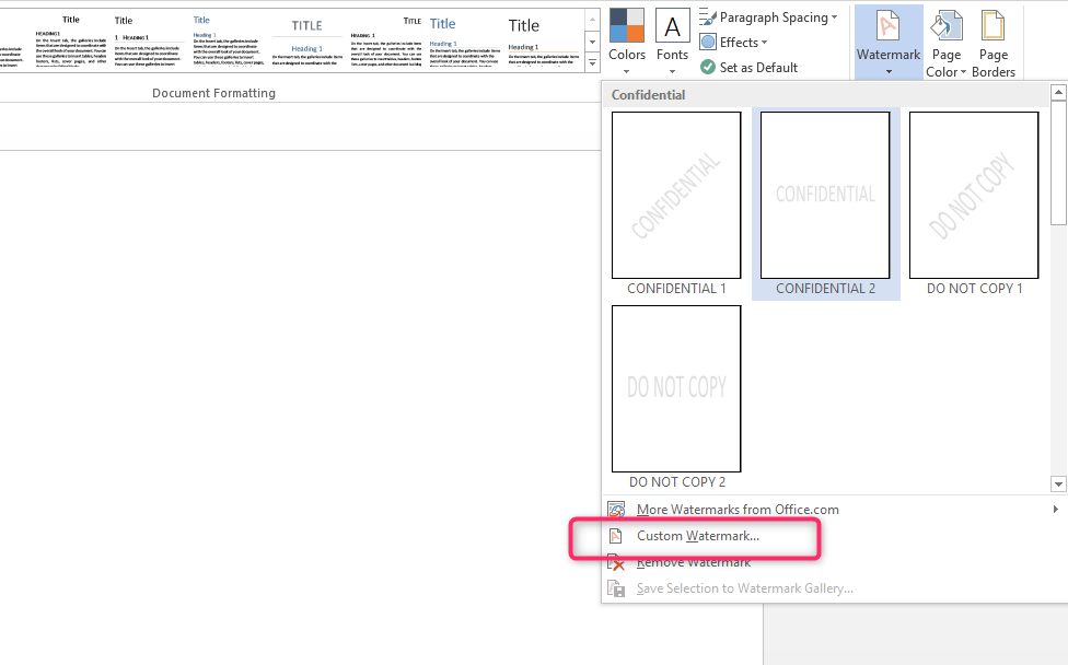 How to add confidential watermark in Microsoft Word Docs Tutorial